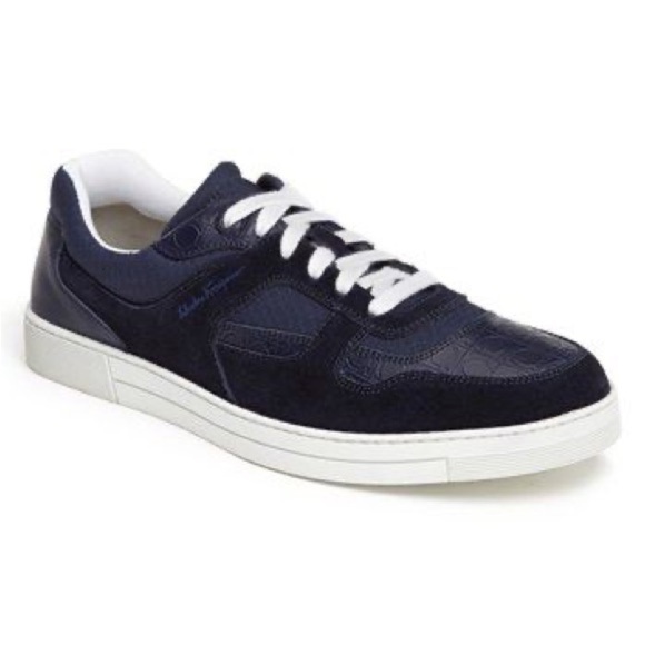EUC Salvatore Ferragamo Navy Sneakers Classic Style - Picture 1 of 14
